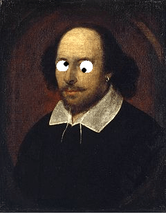 Shakespeare with googly eyes